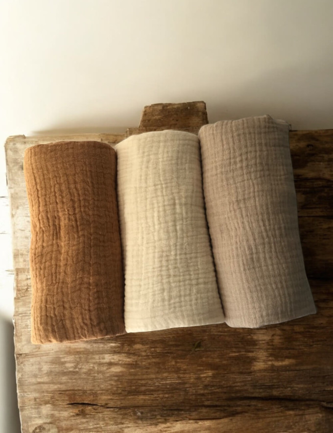 Détail tissu double gaze lange bébé