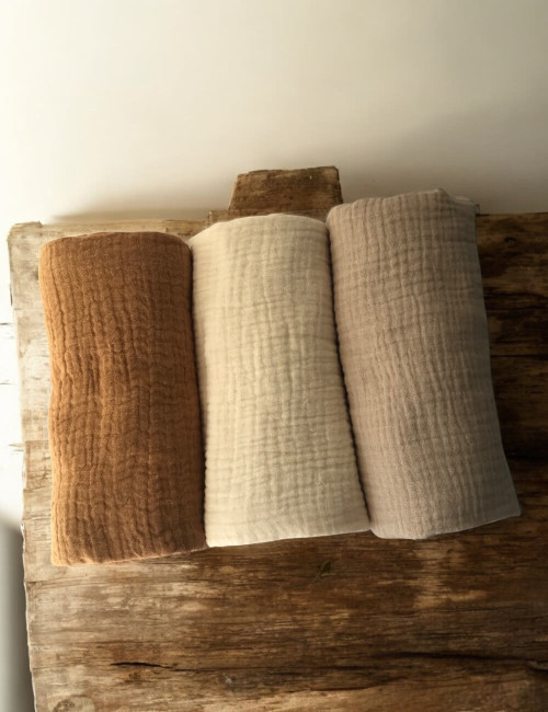 Détail tissu double gaze lange bébé