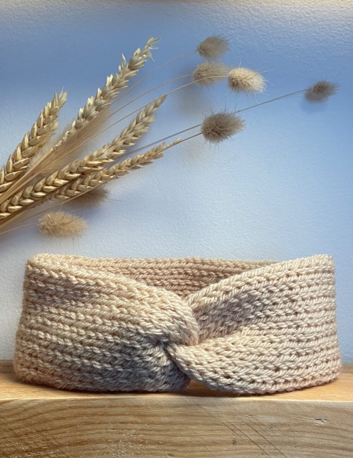 Bandeau bébé & enfant en laine lin naturel